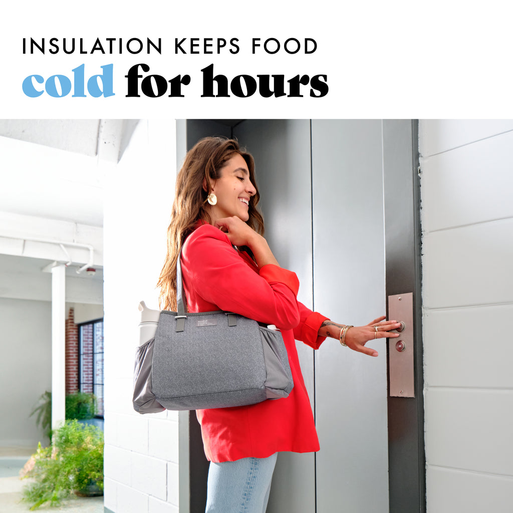 Copley Lunch Bag with Lunch Kit, Gray Tweed