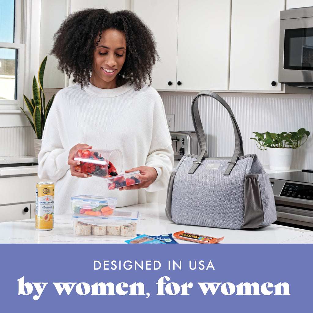 Copley Lunch Bag with Lunch Kit, Gray Tweed