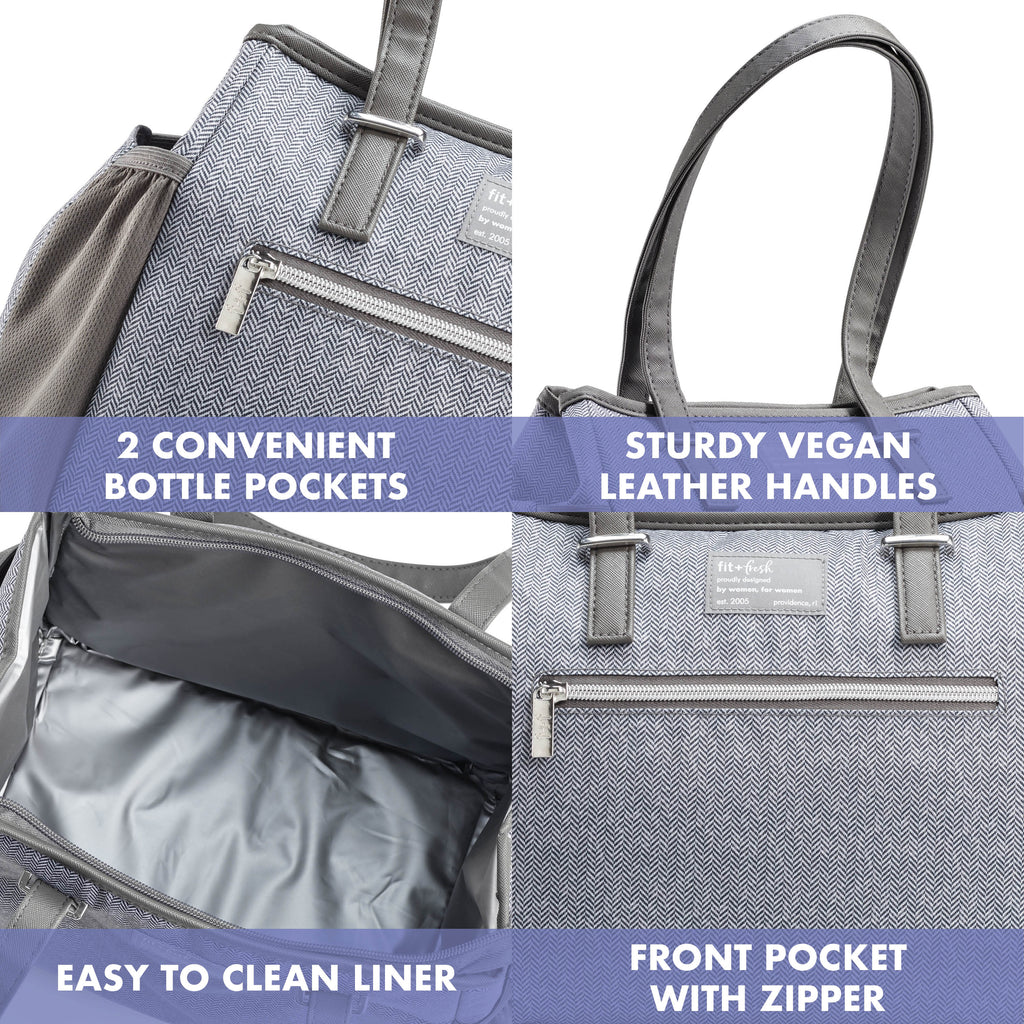 Copley Lunch Bag with Lunch Kit, Gray Tweed Faneuil