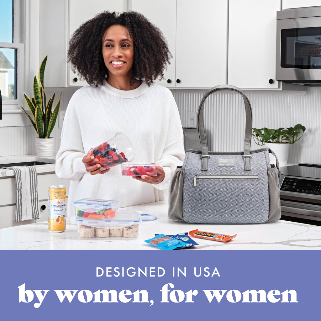 Copley Lunch Bag with Lunch Kit, Gray Tweed Faneuil