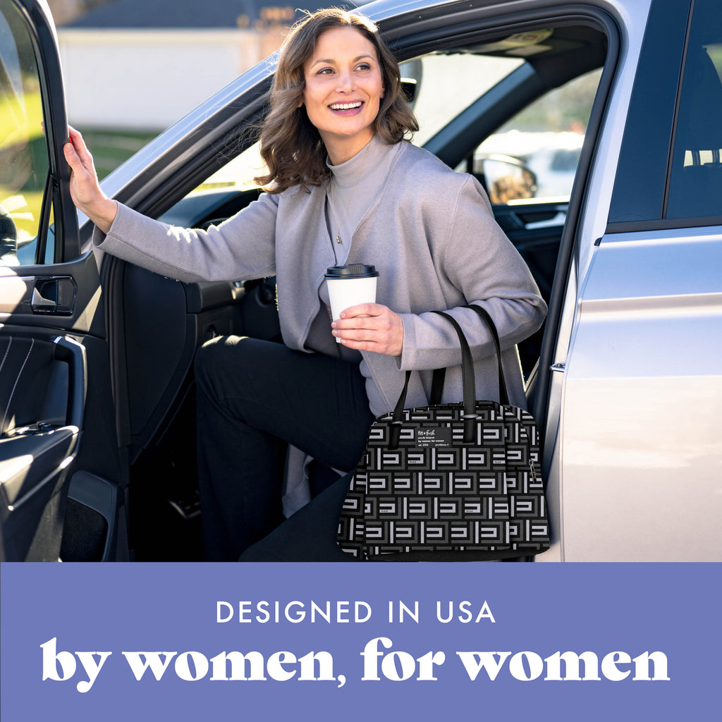 Laketown Lunch Bag with Lunch Kit, Black Geo