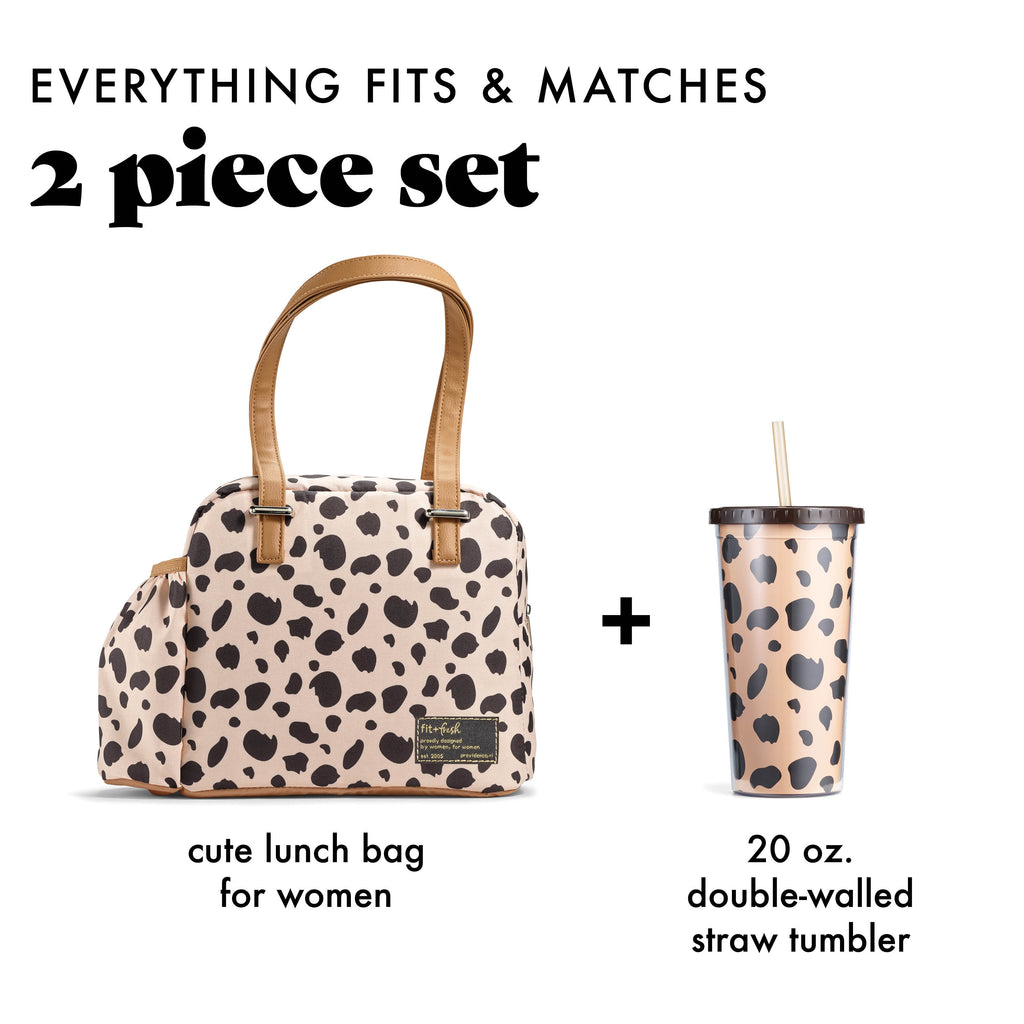 Laketown Lunch Bag with Tumbler Cup, Graphic Cheetah