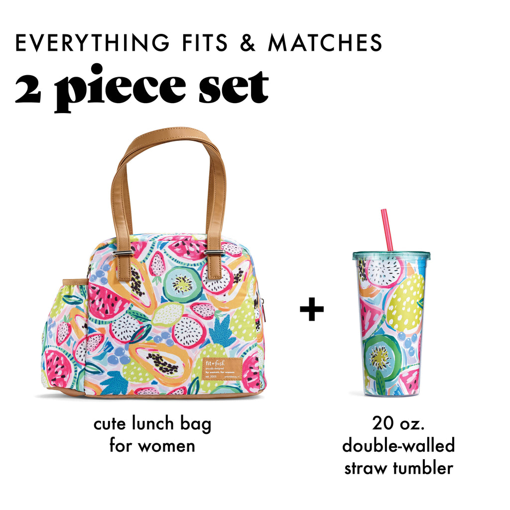 Laketown Lunch Bag with Tumbler Cup, Fresh Fruit