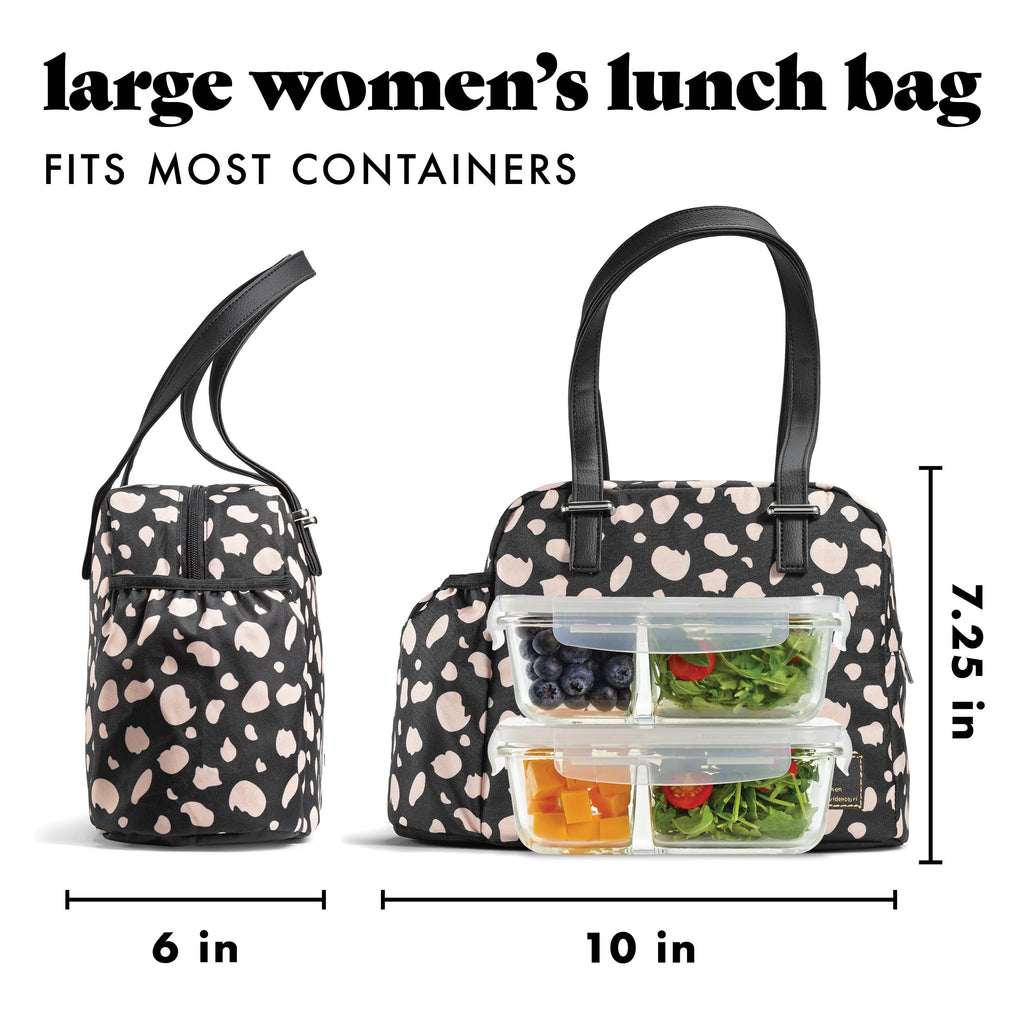 Laketown Lunch Bag, Black Cheetah