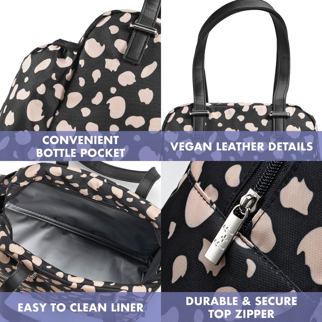 Laketown Lunch Bag, Black Cheetah