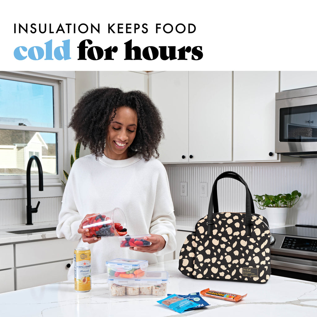 Laketown Lunch Bag, Black Cheetah