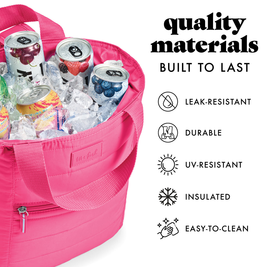 Mari 12-Can Backpack Cooler Tote, Hot Pink