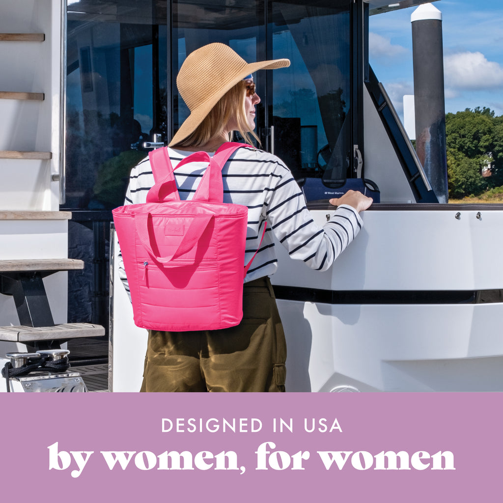 Mari 12-Can Backpack Cooler Tote, Hot Pink