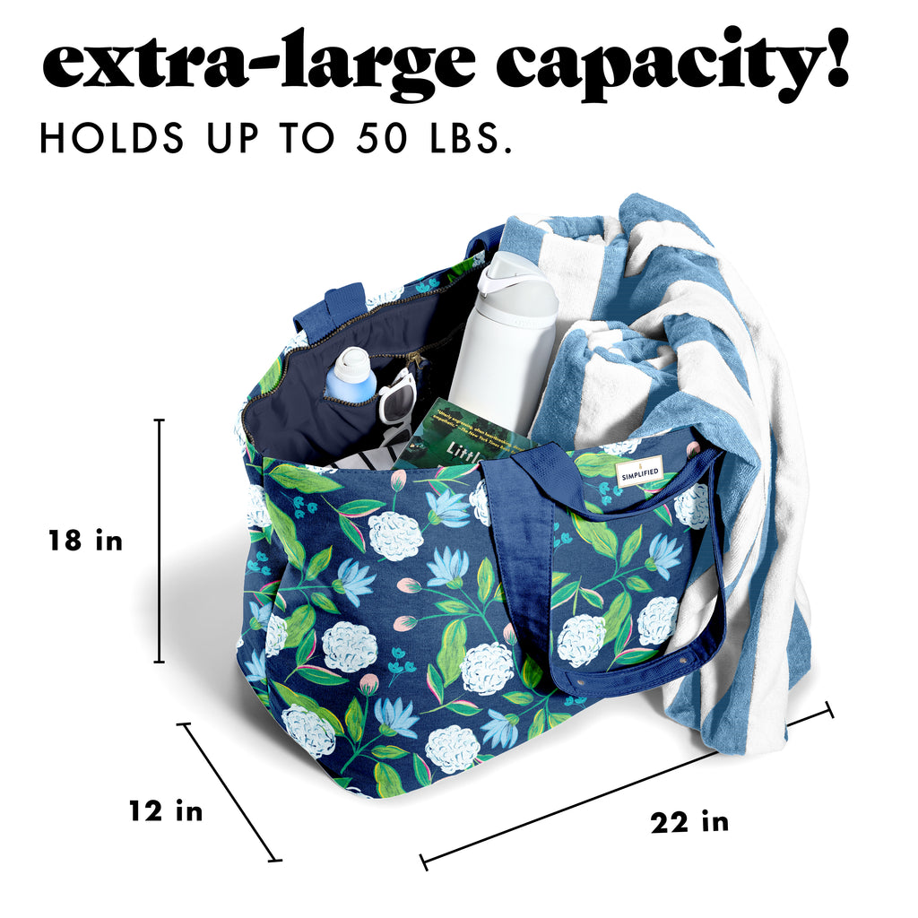 All The Things XL Travel Tote Bag, Hydrangeas – Fit + Fresh Online Store