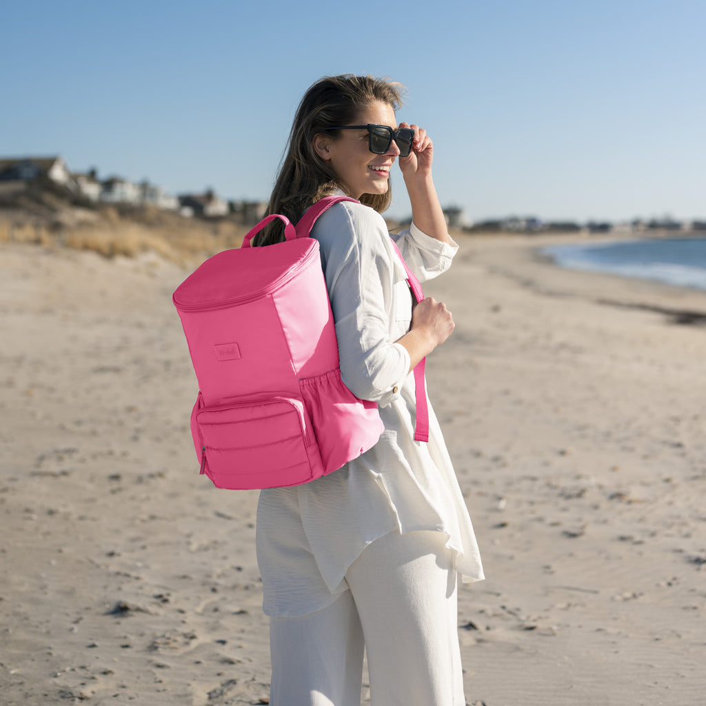 Neon pink backpack best sale