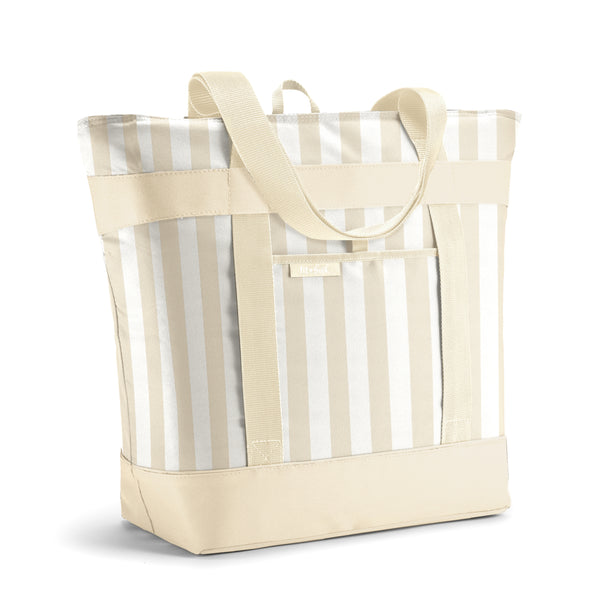 XL Insulated Cooler Tote Bag, Pina Colada Cabana Stripe