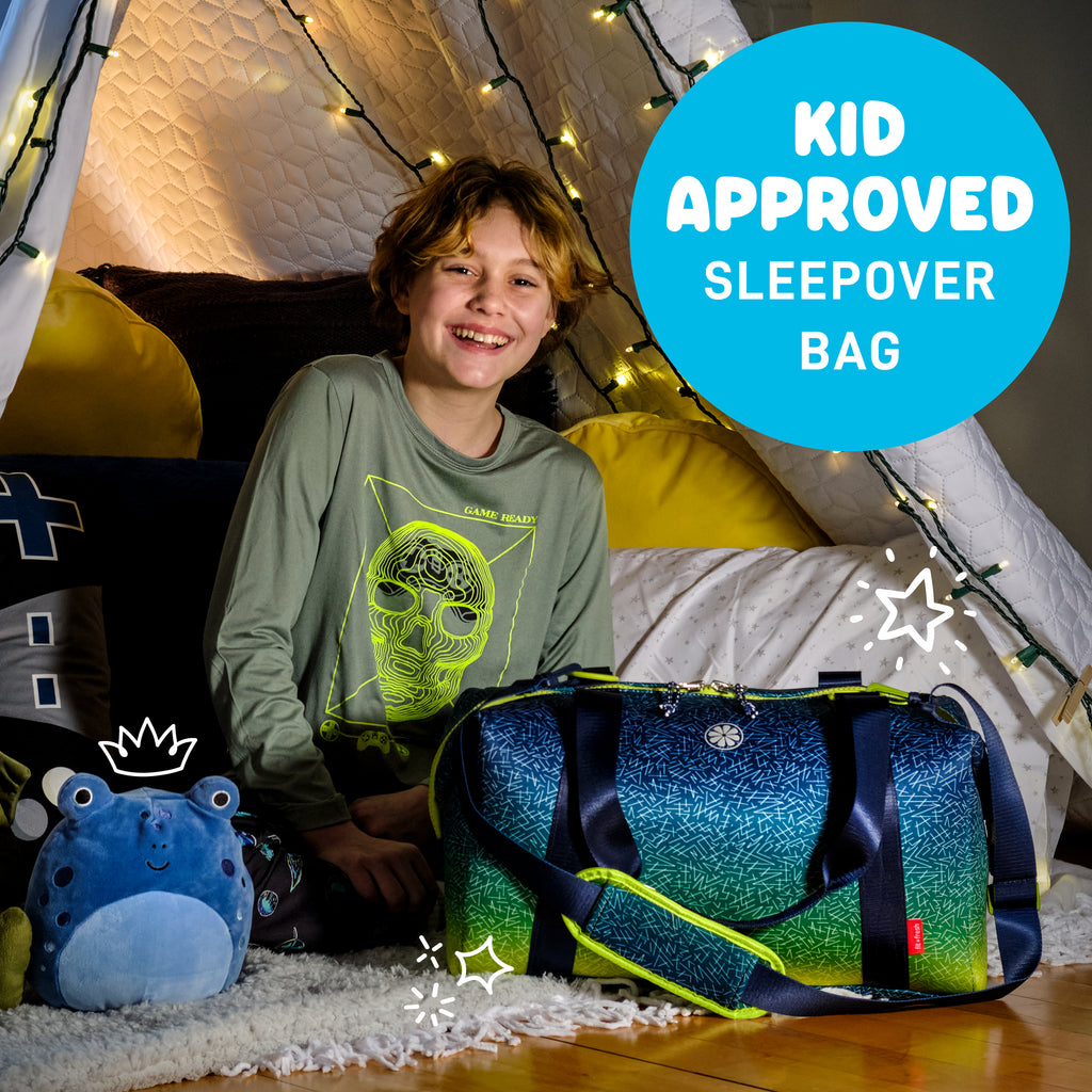 Neoprene Kids Travel Duffel, Blue Green