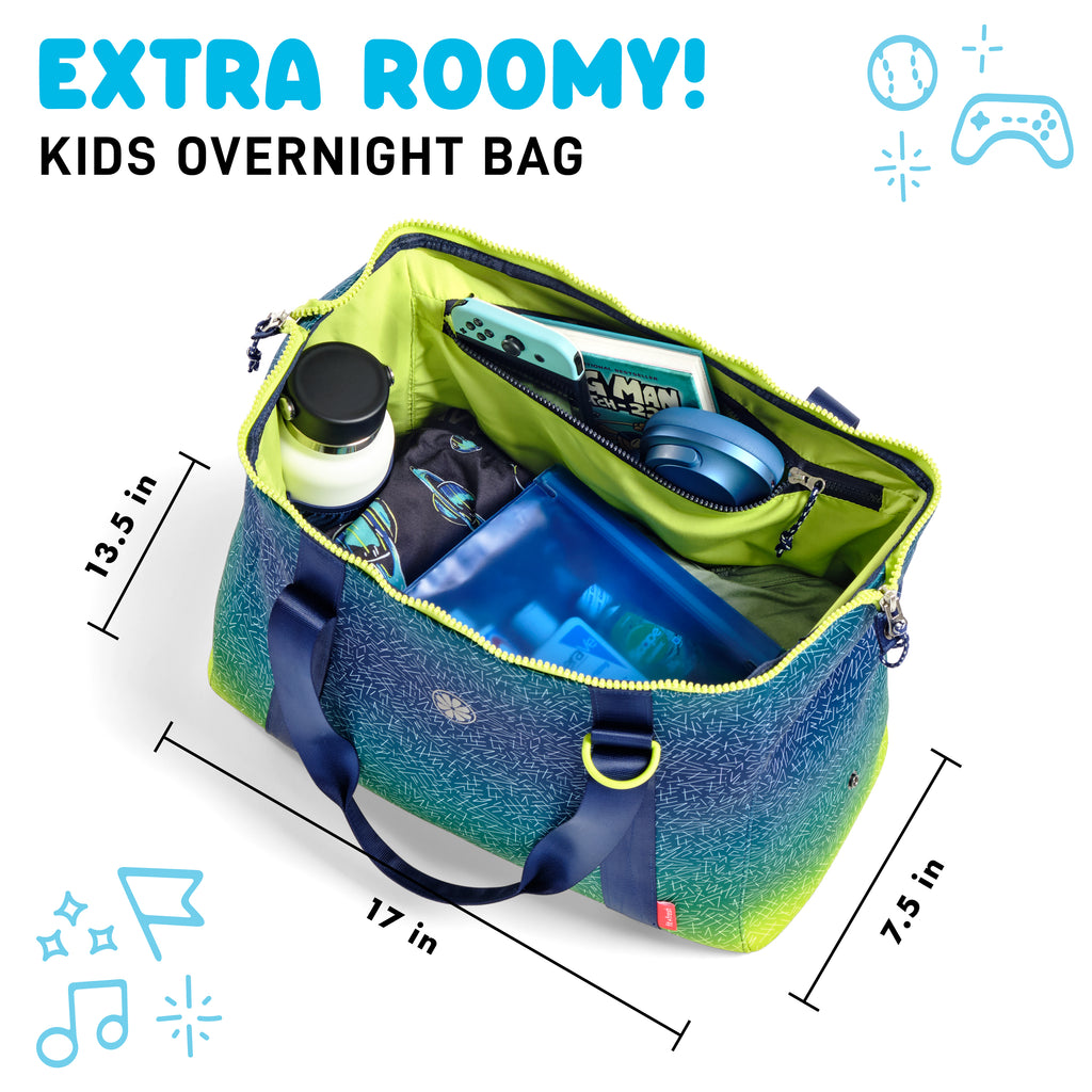 Neoprene Kids Travel Duffel, Blue Green