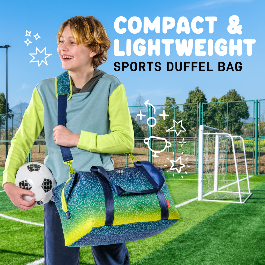 Neoprene Kids Travel Duffel, Blue Green