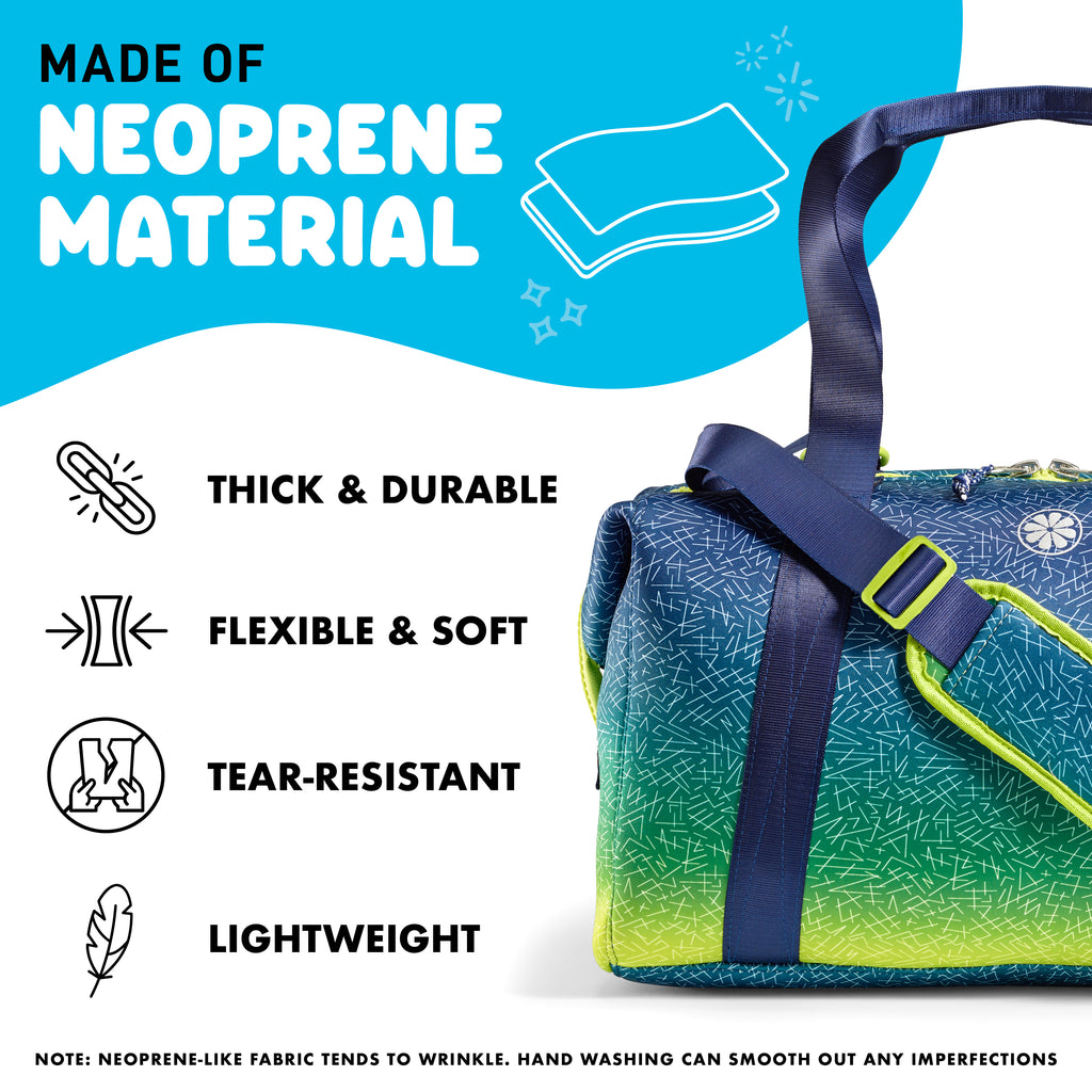 Neoprene Kids Travel Duffel, Blue Green