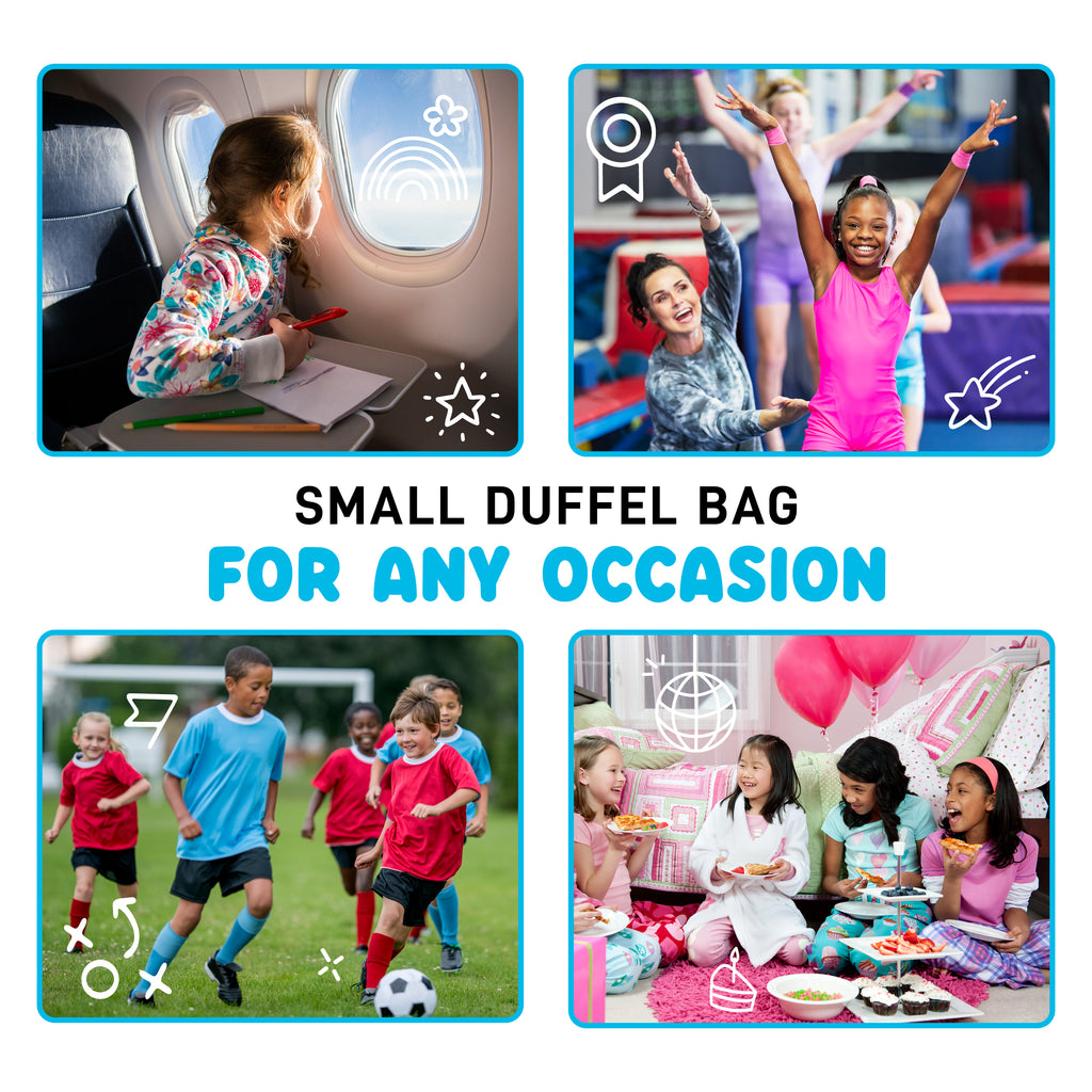 Neoprene Kids Travel Duffel, Pink Purple