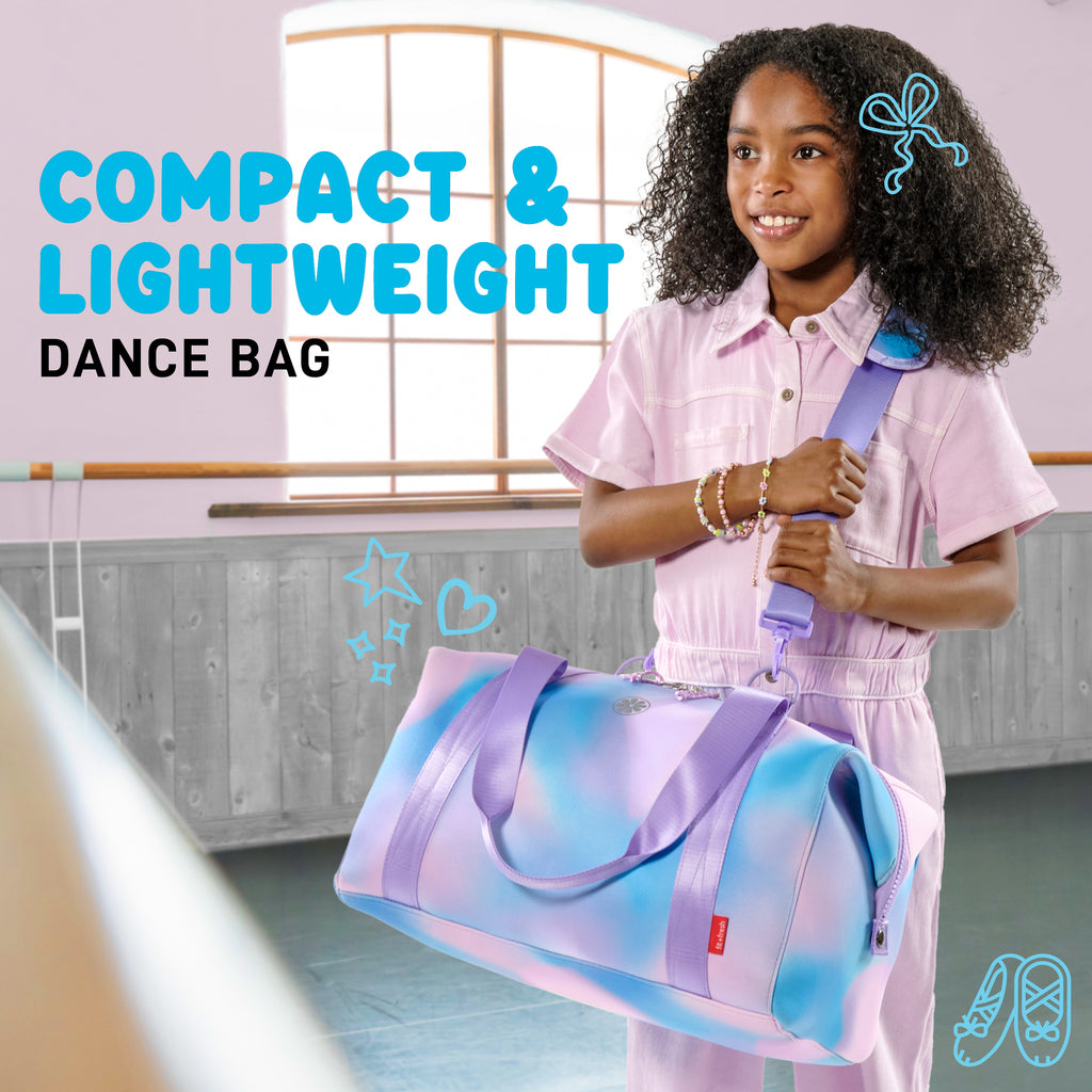 Neoprene Kids Travel Duffel, Pink Purple