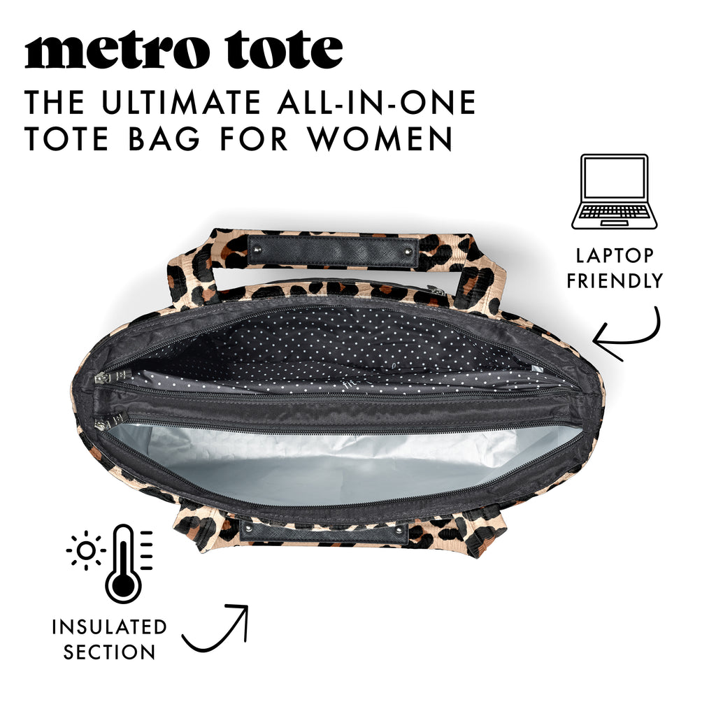 Metro Tote 2-in-1 Work Lunch Bag, Leopard