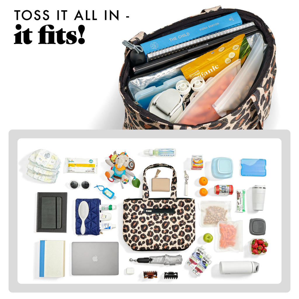 Metro Tote 2-in-1 Work Lunch Bag, Leopard