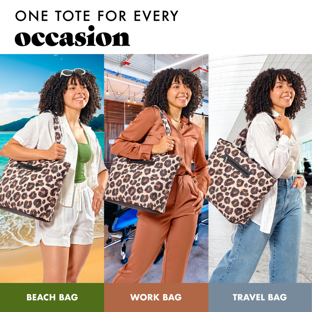 Metro Tote 2-in-1 Work Lunch Bag, Leopard