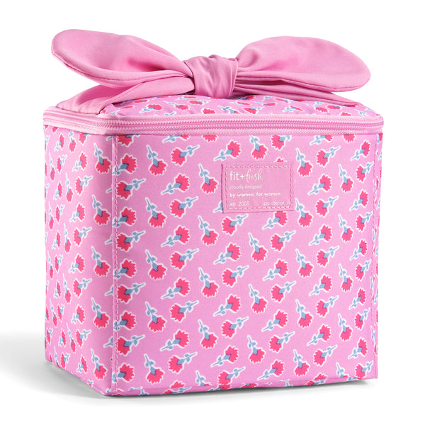 Luna Bow Kids Lunch Tote, Sweet Pink Block