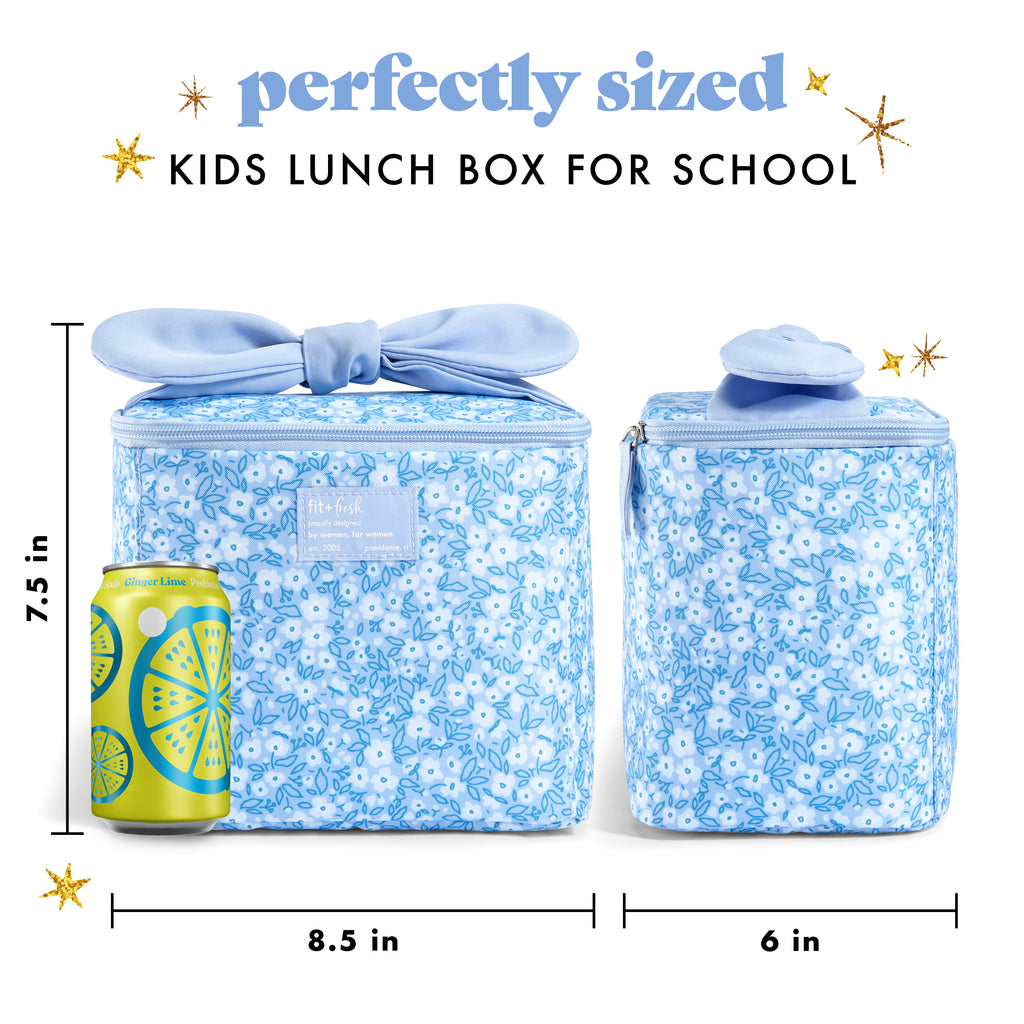 Luna Bow Kids Lunch Tote, Cornflower in Bloom