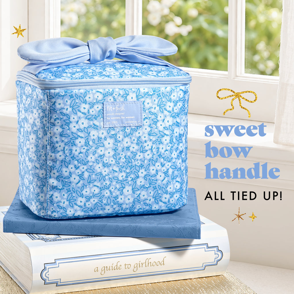 Luna Bow Kids Lunch Tote, Cornflower in Bloom
