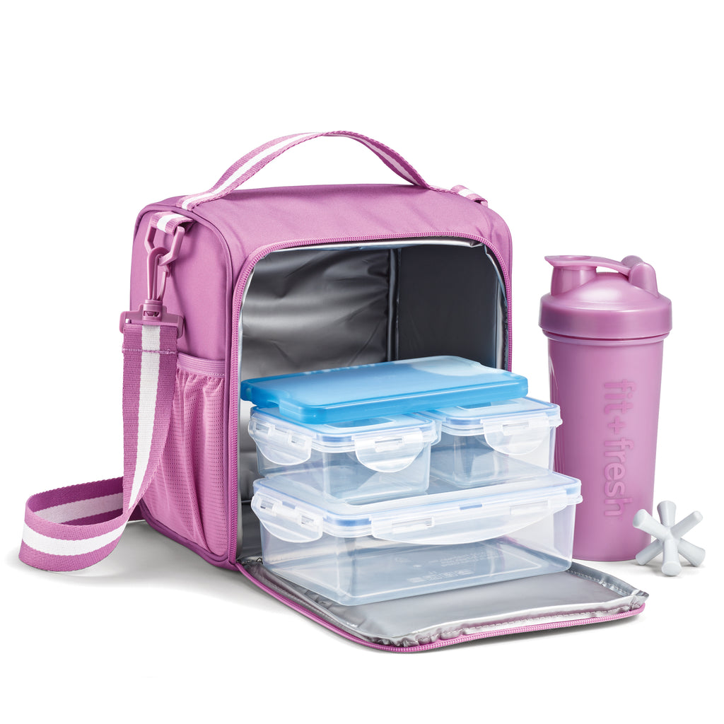BREE Meal Prep Lunch Bag with Lunch Kit, Mauve