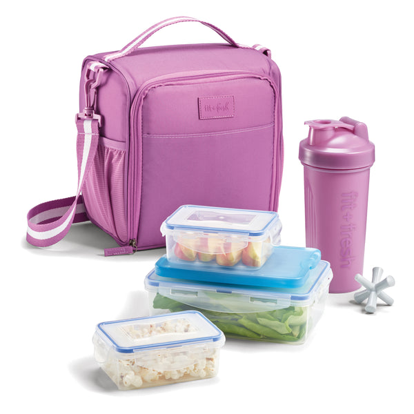 BREE Meal Prep Lunch Bag with Lunch Kit, Mauve