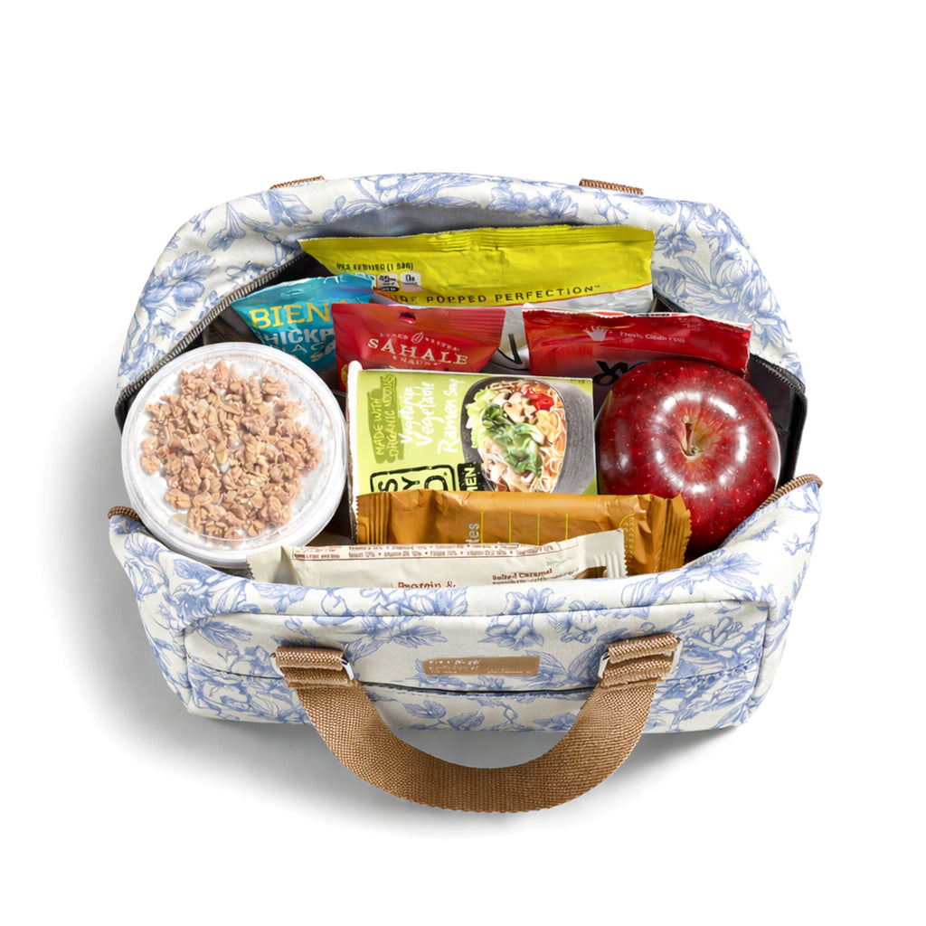 Minneola Lunch Bag with Lunch Kit, Cornflower Blue Floral Toile