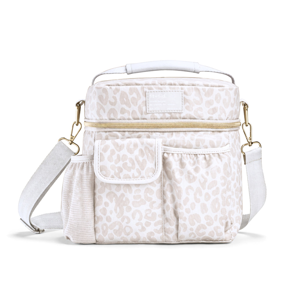 Montauk Lunch Bag with Lunch Kit, Ivory Feline Feline