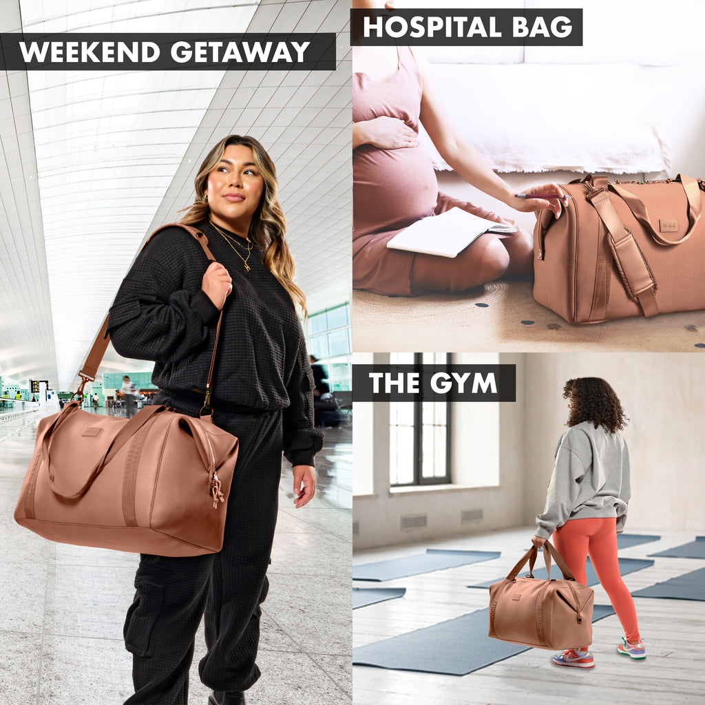 Neoprene Adult Travel Duffel, Camel