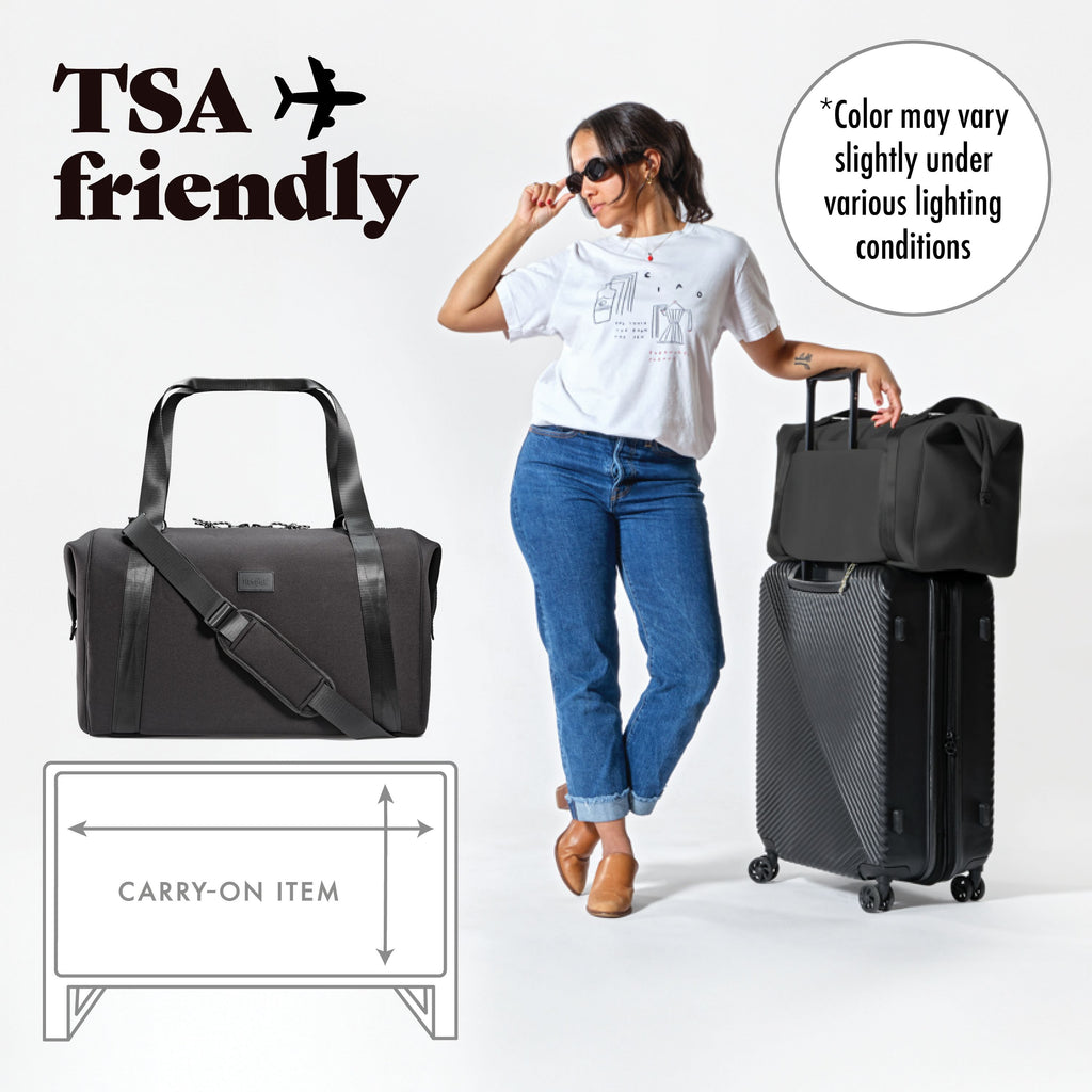 Neoprene Adult Travel Duffel, Black