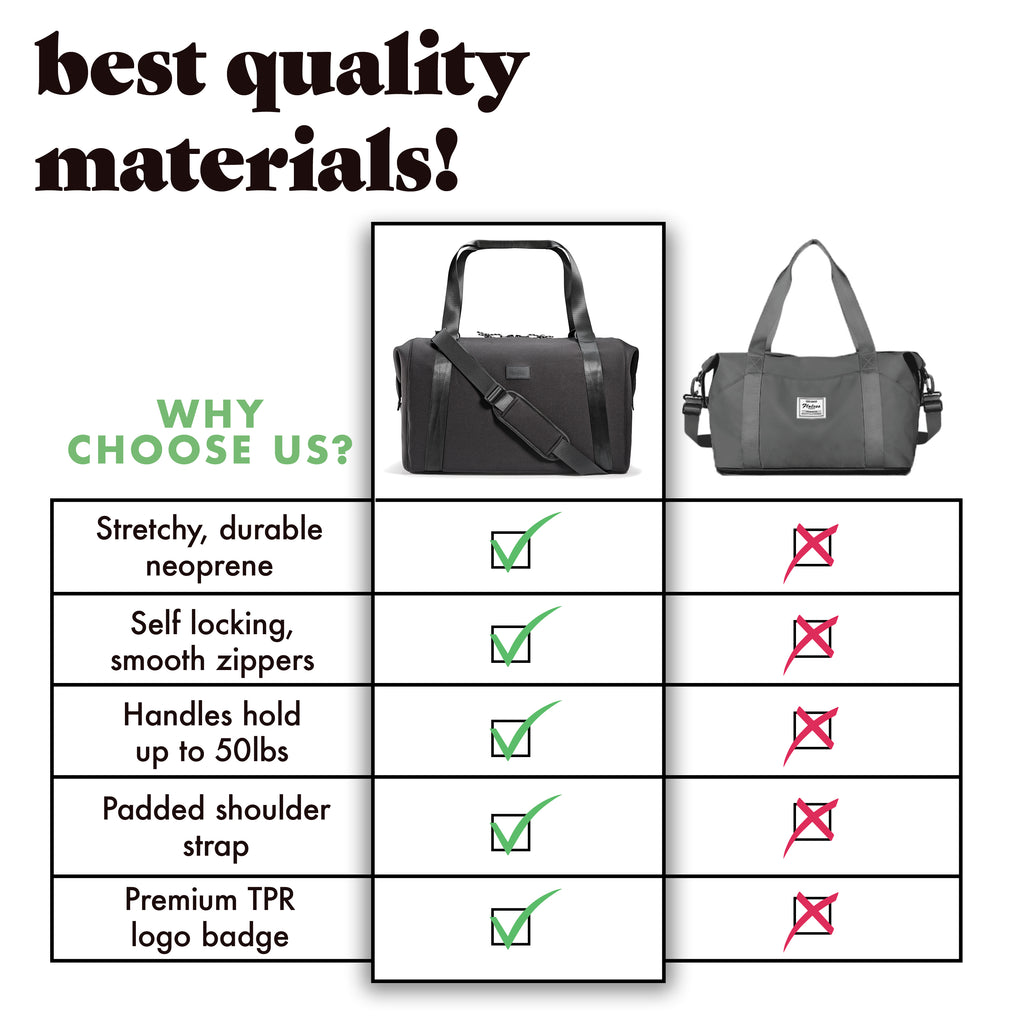 Neoprene Adult Travel Duffel, Black