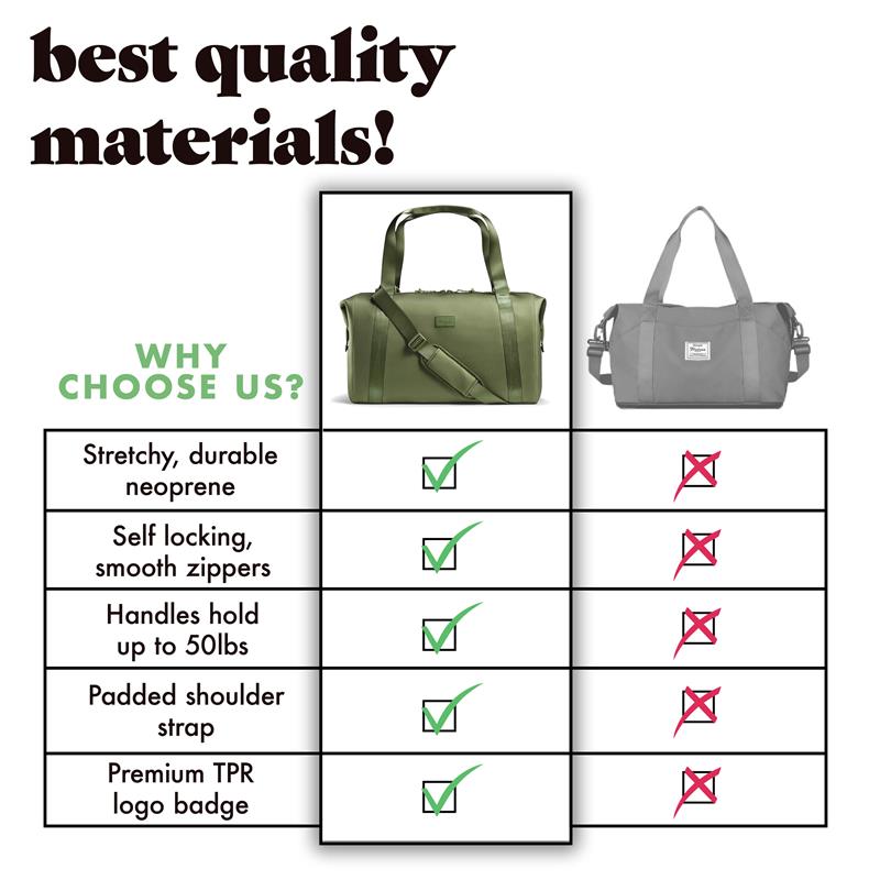 Neoprene Adult Travel Duffel, Moss