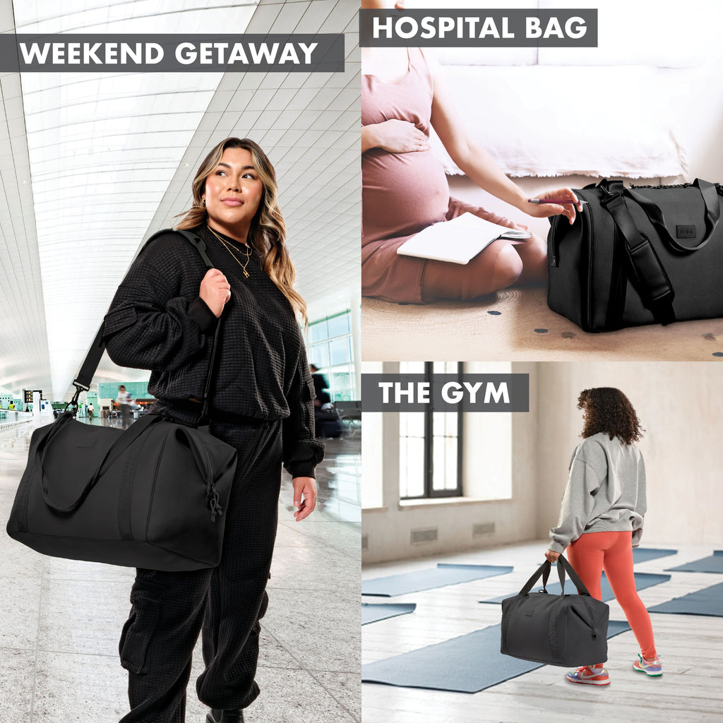 Neoprene Adult Travel Duffel, Black