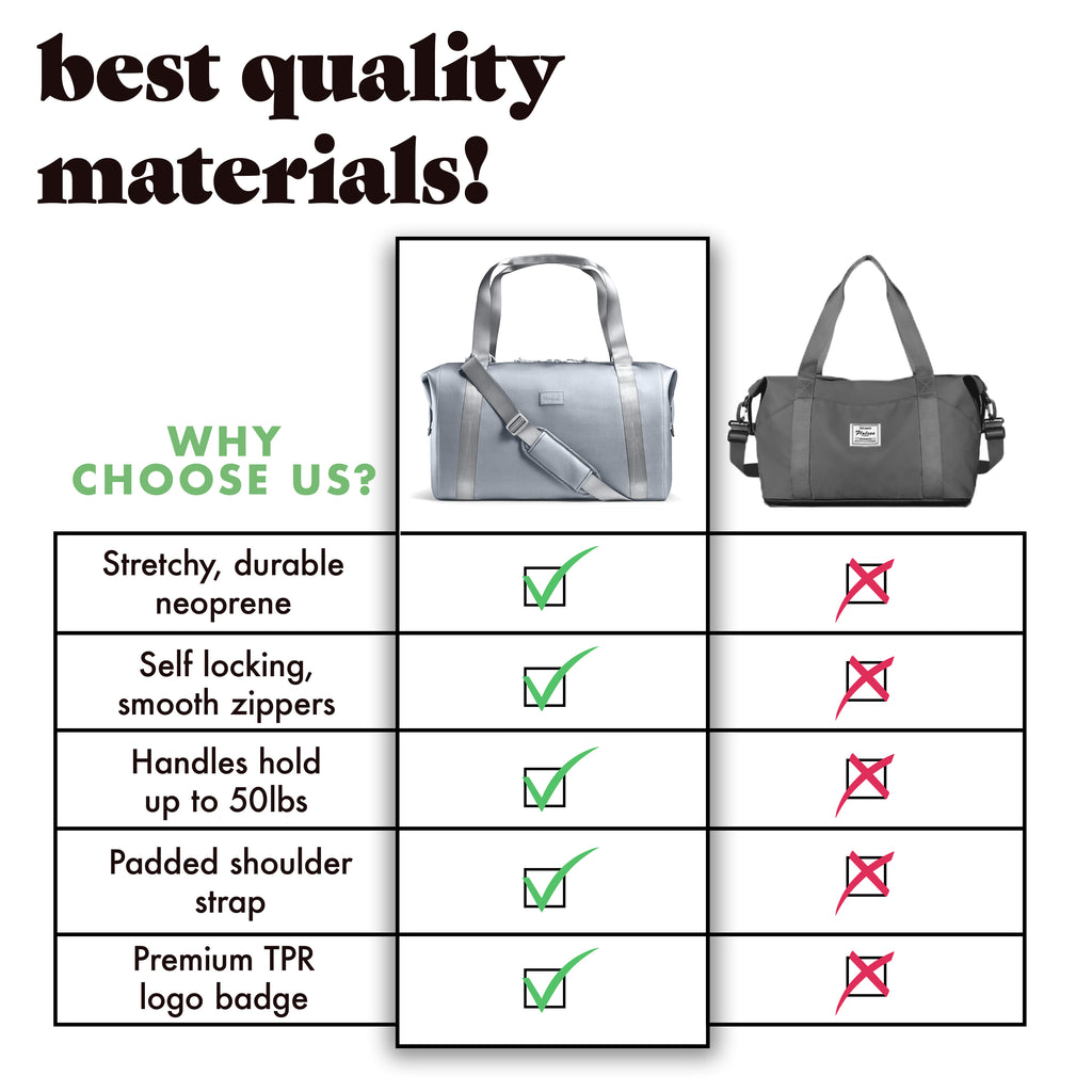 Neoprene Adult Travel Duffel, Gray