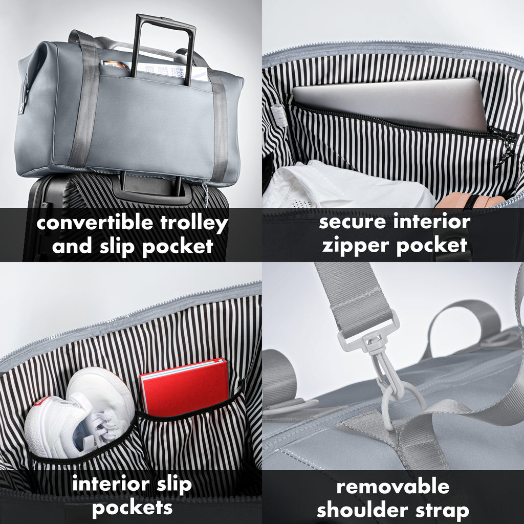 Neoprene Adult Travel Duffel, Gray