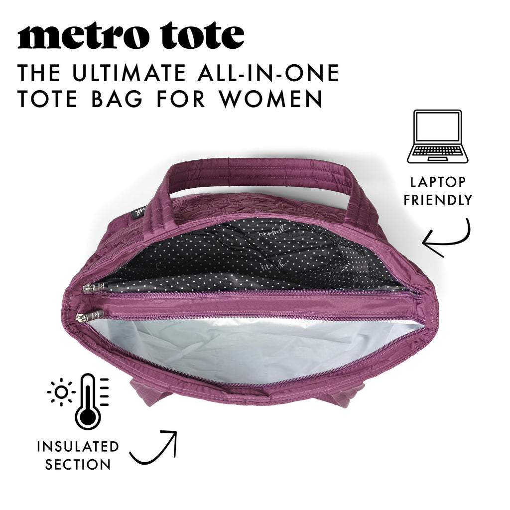 Metro Tote 2-in-1 Work Lunch Bag, Plum