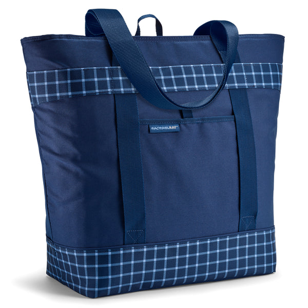 Rachael Ray Jumbo ChillOut Cooler Tote Bag, Navy Gingham