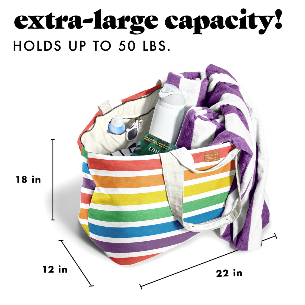 All The Things XL Travel Tote Bag, Colorful Stripe