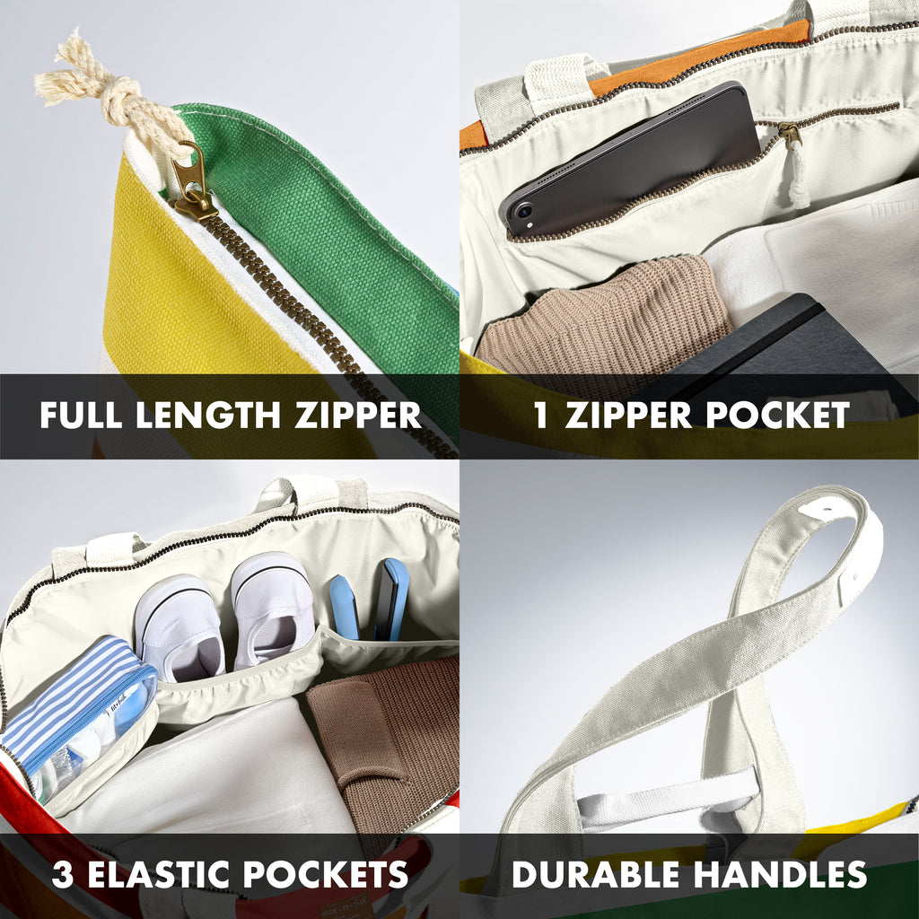 All The Things XL Travel Tote Bag, Colorful Stripe