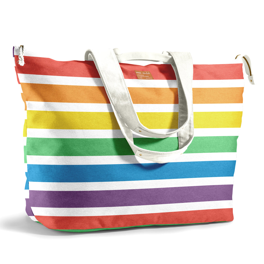 All The Things XL Travel Tote Bag, Colorful Stripe