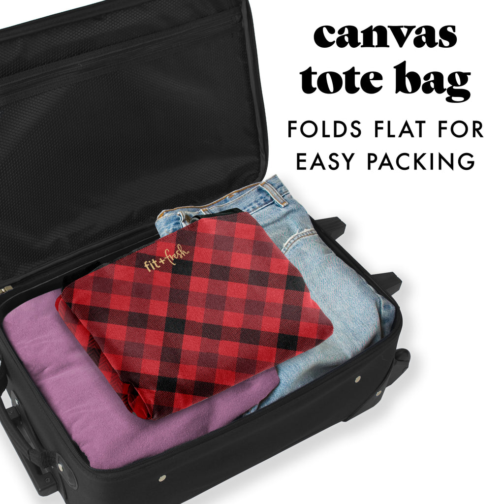 All The Things XL Travel Tote Bag, Red Checkered