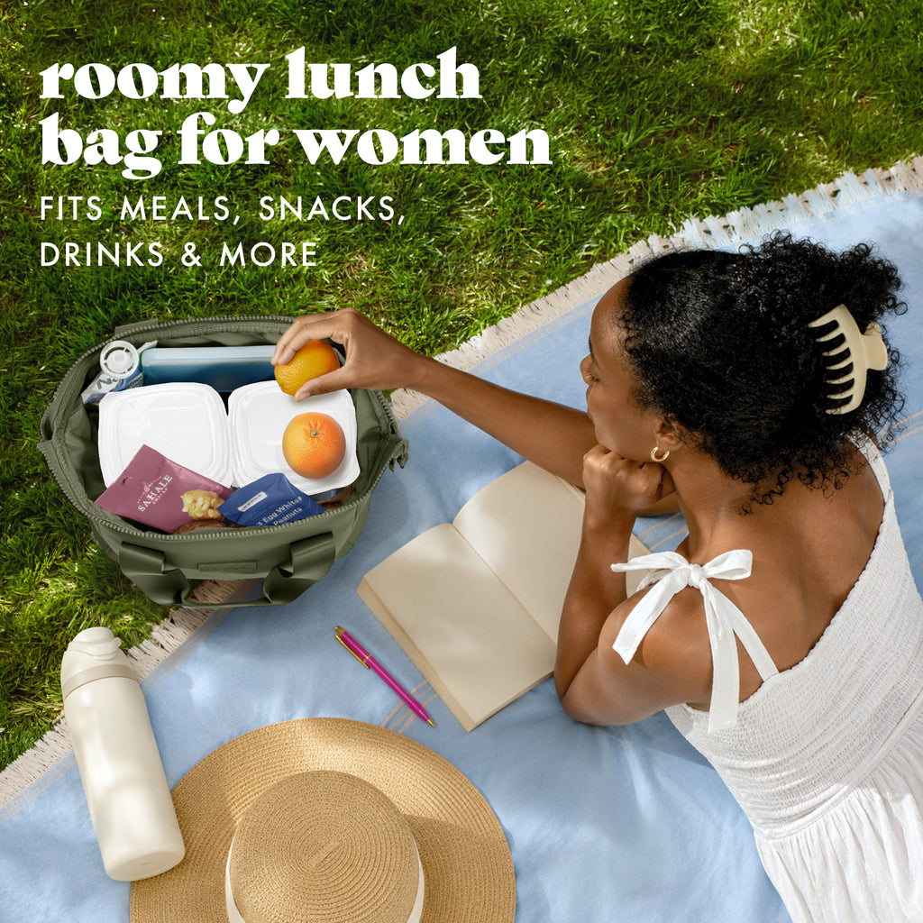 Remi Neoprene Lunch Bag with Lunch Kit, Olive