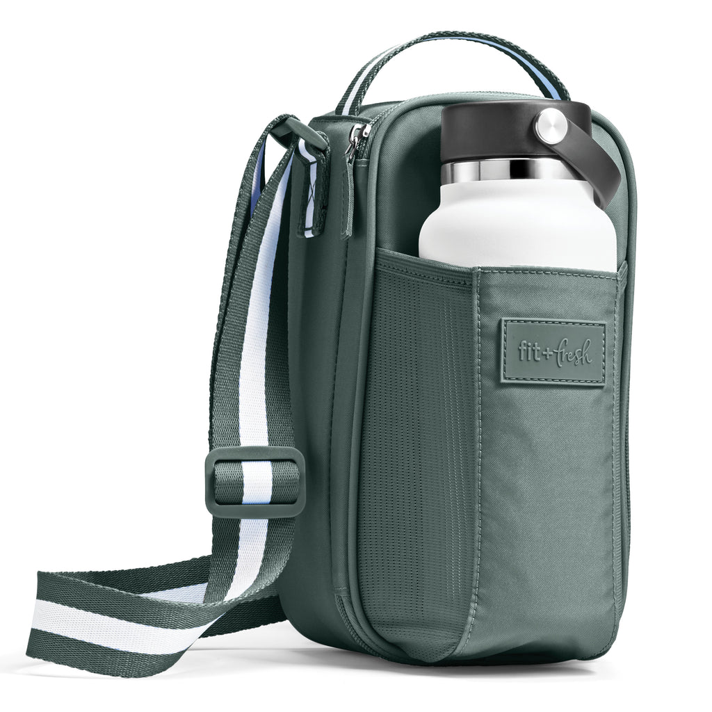 best crossbody bag for travel with water bottle holder Nina Water Bottle Cooler Crossbody Bag, Sage – Fit + Fresh Online Store
