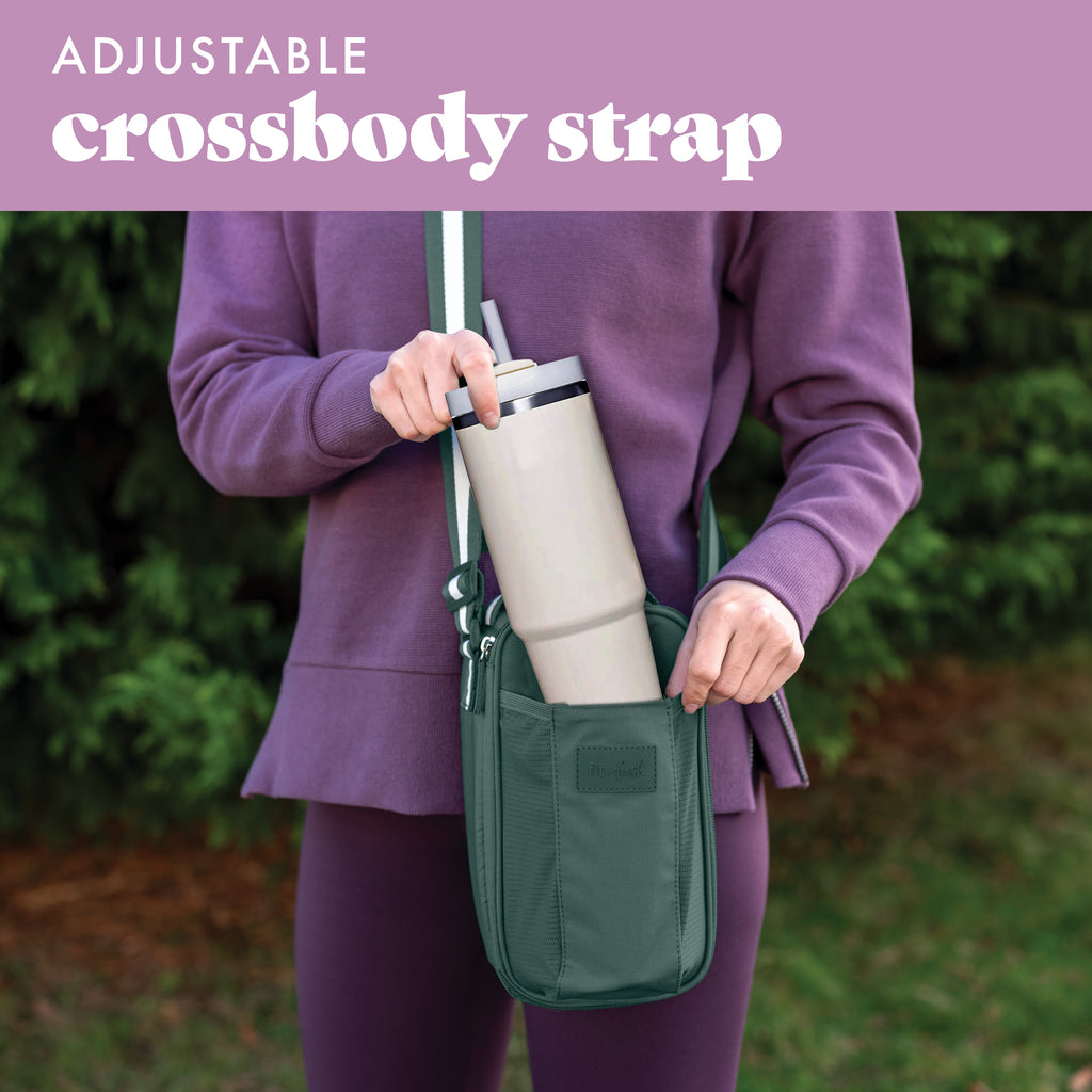 Nina Water Bottle Cooler Crossbody Bag, Sage