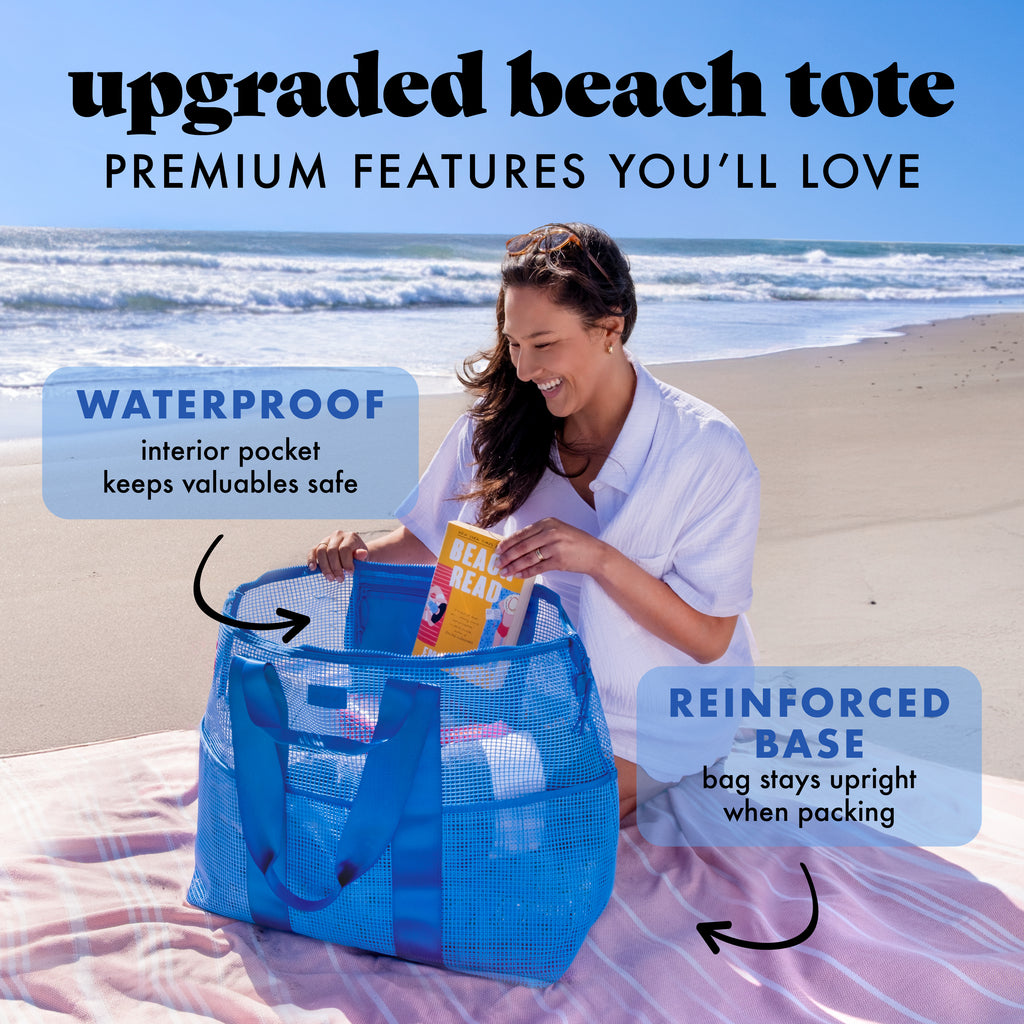 The Shore Thing® XL Marine Grade Mesh Beach Bag, Marina Blue