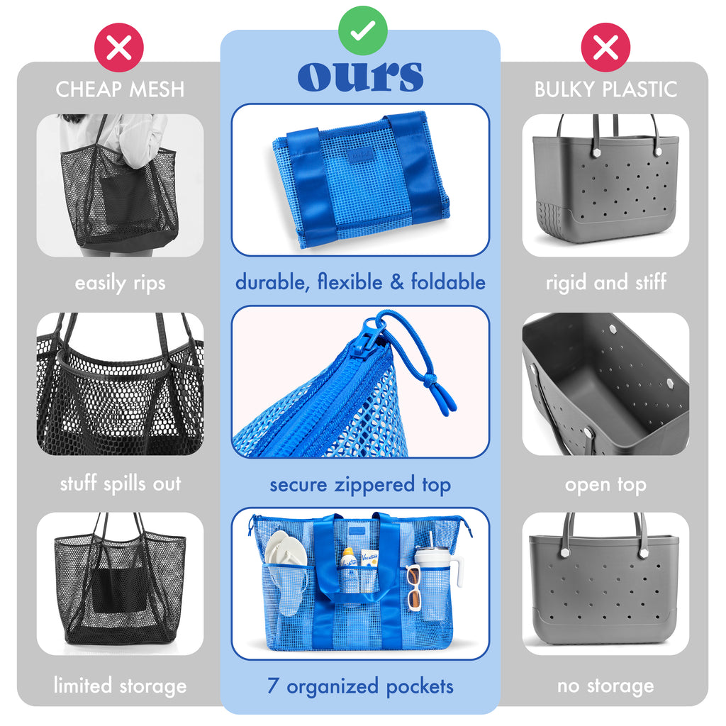 The Shore Thing® XL Marine Grade Mesh Beach Bag, Marina Blue