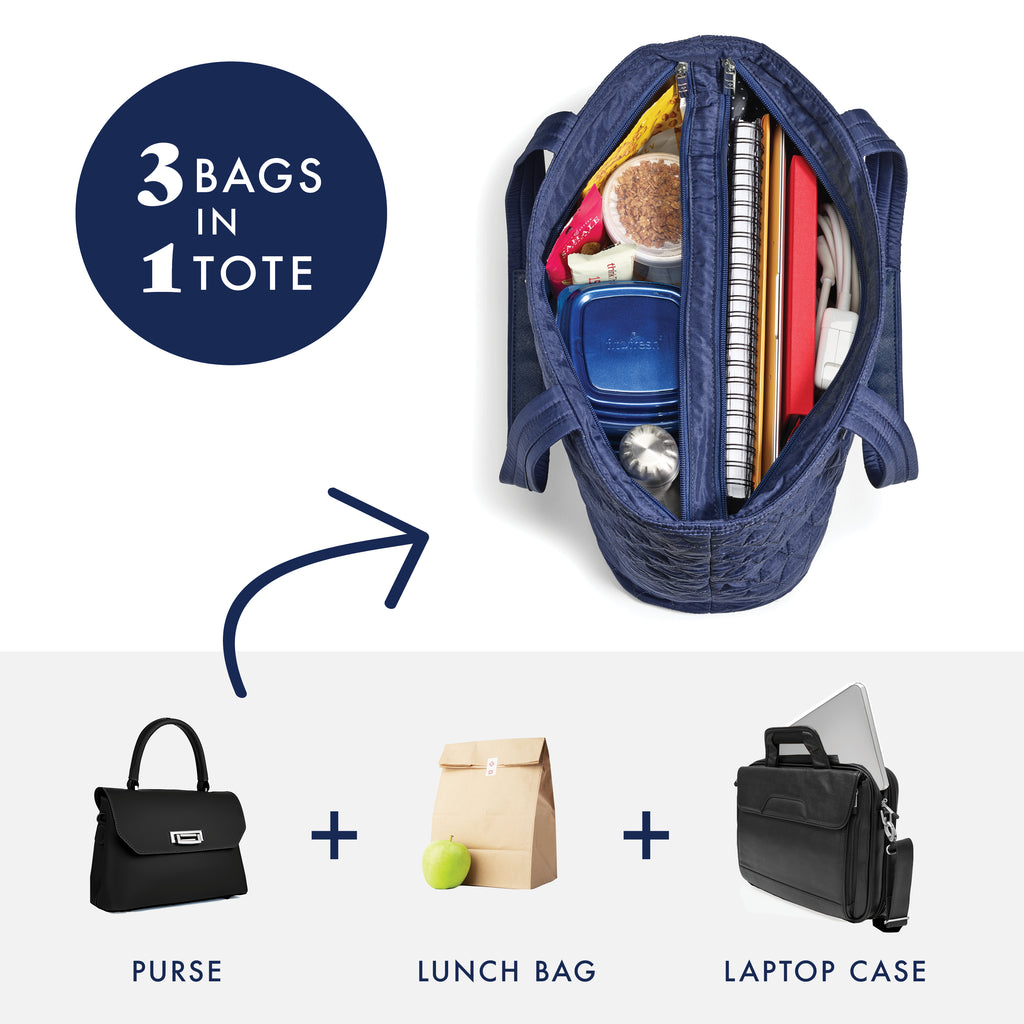 Metro Tote 2-in-1 Work Lunch Bag, Navy Simplified